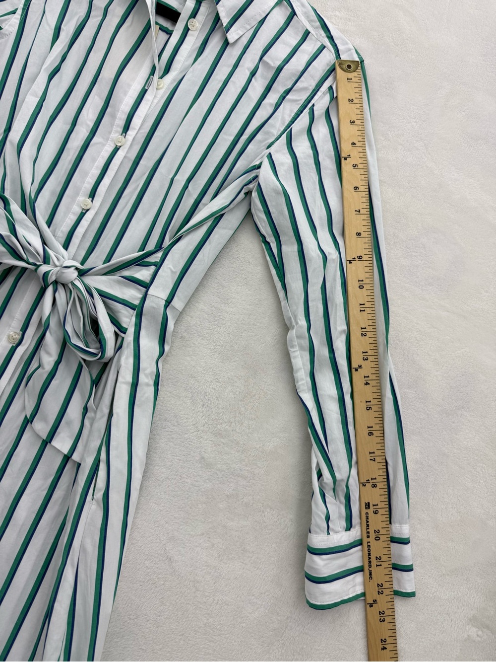 NWT Women Long Sleeve Tie-Front Midi Stripe Shirtdress Universal Threads Size XS - Picture 6 of 11